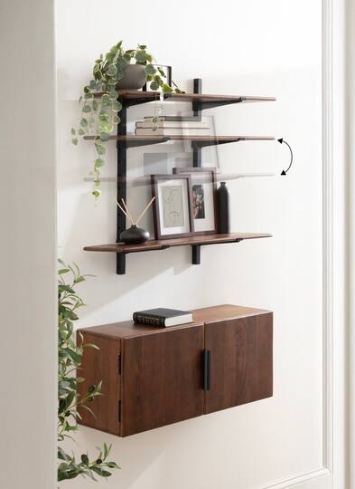 Kate and Laurel Atwood Wall Cabinet & Shelf Set
